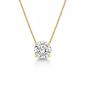 My Store 4 round brilliant-cut diamond solitaire pendant on a delicate 18K yellow gold cable chain