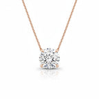 My Store 4 round brilliant-cut diamond solitaire pendant necklace in rose gold with a minimalist floating setting.