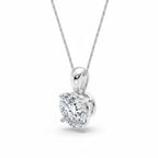 My Store 4 round brilliant-cut diamond solitaire pendant in a four-prong setting on a delicate white gold chain.