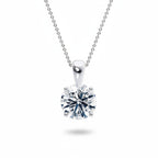 My Store 4 round brilliant-cut diamond solitaire pendant necklace in white gold with a delicate cable chain