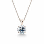 My Store 4 round brilliant-cut diamond solitaire pendant in a four-prong setting on a delicate gold cable chain.