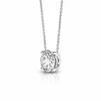 My Store 4 round brilliant-cut diamond solitaire pendant in a bail-free white gold setting on a delicate cable chain.