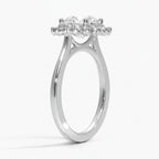 My Store 4 18K solid gold engagement ring featuring a round-cut lab diamond in a vintage-inspired halo setting