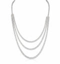 My Store 4 three-layer diamond tennis necklace in white gold with cascading round brilliant-cut diamonds.