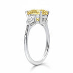 My Store 4 18K solid gold trilogy ring featuring a pear-cut lab-grown diamond with pear side stones