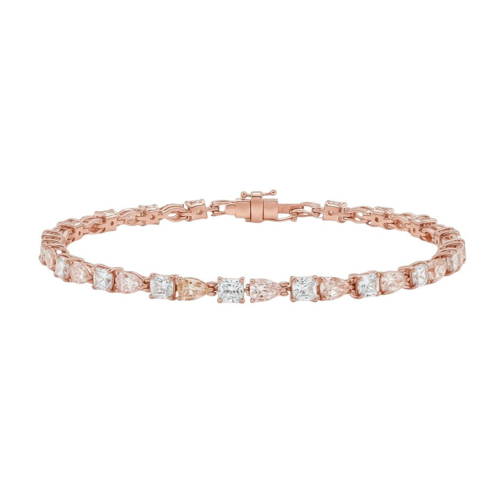 My Store 4 two-tone tennis bracelet featuring alternating fancy yellow cushion and white pear-cut diamonds in gold.