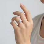 My Store 4 two-tone engagement ring with a round brilliant-cut solitaire diamond on a polished rose gold band.