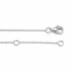 My Store 4 white gold cable chain necklace featuring a secure lobster claw clasp and adjustable jump rings