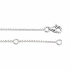 My Store 4 white gold cable chain necklace with a lobster claw clasp and adjustable jump rings on a white background.