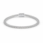 My Store 4 round brilliant diamond tennis bracelet in white gold with a secure box clasp and four-prong settings.