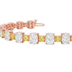 My Store 4 two-tone tennis bracelet featuring alternating fancy yellow cushion-cut and white oval-cut diamonds.