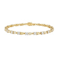 My Store 4 two-tone tennis bracelet featuring alternating fancy yellow cushion-cut and white pear-cut diamonds in gold.