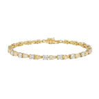 My Store 4 two-tone tennis bracelet featuring alternating fancy yellow cushion-cut and white pear-cut diamonds in gold.