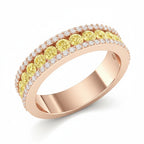 My Store 4 18K yellow gold half-eternity band featuring fancy yellow lab-grown diamonds and white diamond accents.