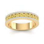 My Store 4 18K solid yellow gold half-eternity band featuring fancy yellow lab-grown diamonds and white diamond accents.
