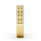 My Store 4 18K solid yellow gold half-eternity band featuring a row of fancy yellow lab-grown diamonds