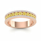 My Store 4 18K yellow gold half-eternity band featuring fancy yellow lab-grown diamonds and micro-pavé accents