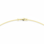My Store 4 yellow gold omega chain necklace featuring a secure lobster clasp closure on a white background.