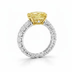 My Store 4 18K solid gold engagement ring featuring a fancy yellow oval lab-grown diamond in a pavé diamond band.