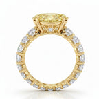 My Store 4 18K solid gold engagement ring featuring a fancy yellow oval lab-grown diamond with a diamond-set band