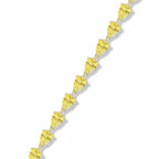My Store 4 luxury tennis bracelet featuring a continuous row of fancy yellow pear-cut diamonds in gold 3-prong settings