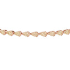 My Store 4 fancy yellow pear-cut diamond tennis bracelet in rose gold with half-bezel settings on a white background.