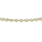 My Store 4 tennis bracelet featuring fancy yellow pear-cut diamonds in sleek white gold half-bezel settings.