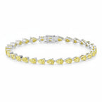 My Store 4 luxury tennis bracelet featuring a continuous line of fancy yellow pear-cut diamonds in gold settings.