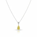 My Store 4 yellow and white pear-cut diamond pendant necklace featuring a dual-tone gold cable chain.