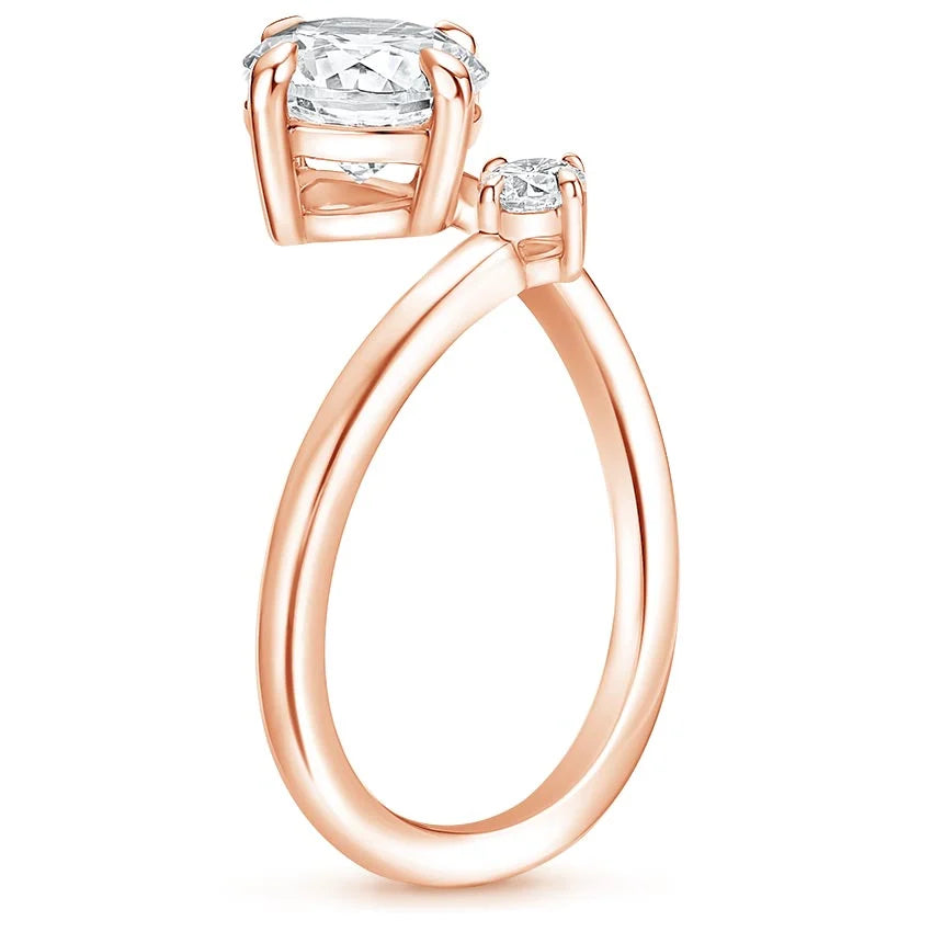 18K Solid Gold 1 Carat Toi et Moi Lab Grown Diamond Engagement Ring