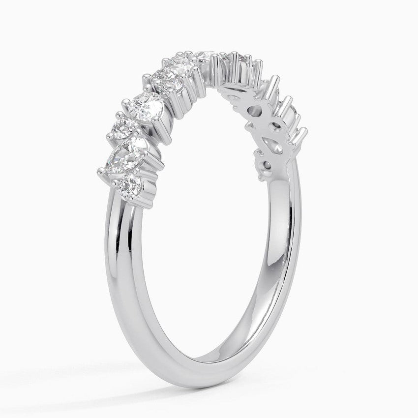 Half Eternity Lab Grown Diamond Ring Band 18K Gold - Verona