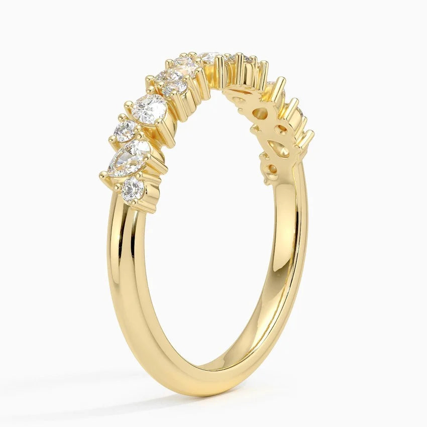 Half Eternity Lab Grown Diamond Ring Band 18K Gold - Verona