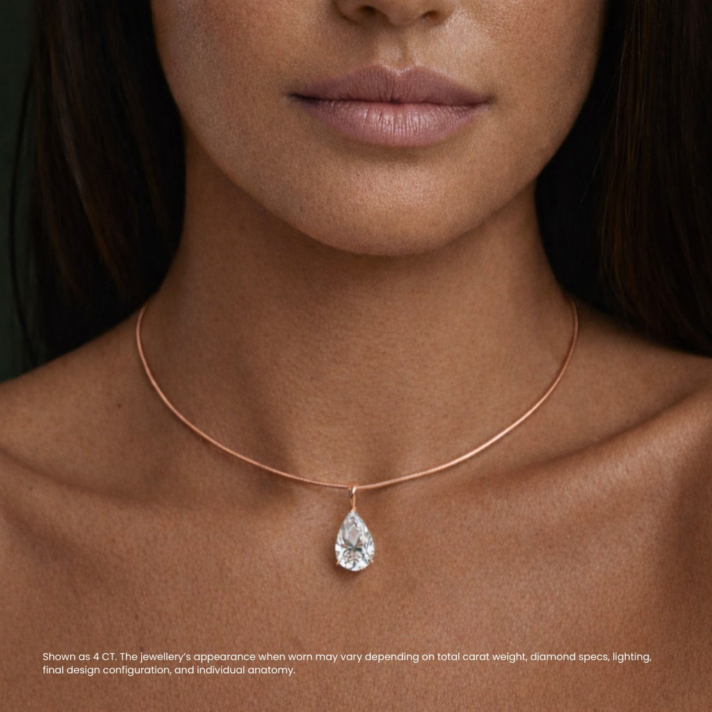 Pear Diamond Omega Choker Necklace⁠