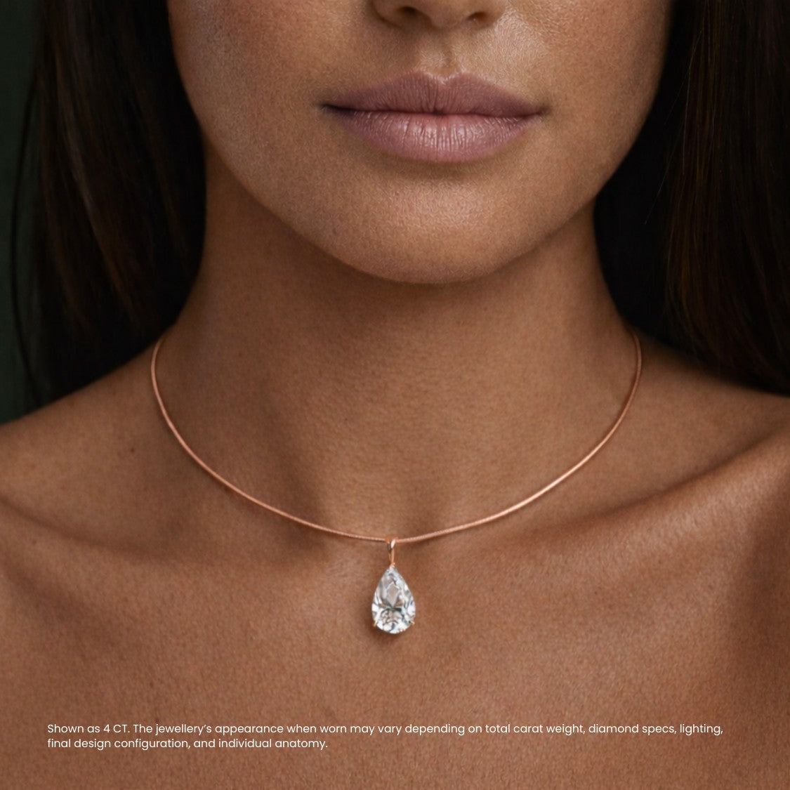 Pear Diamond Omega Choker Necklace⁠
