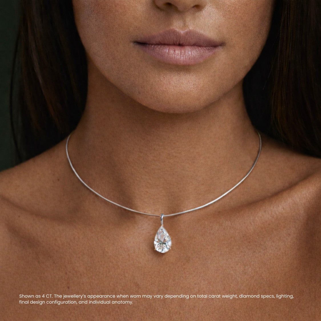 Pear Diamond Omega Choker Necklace⁠