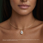 Pear Diamond Omega Choker Necklace⁠