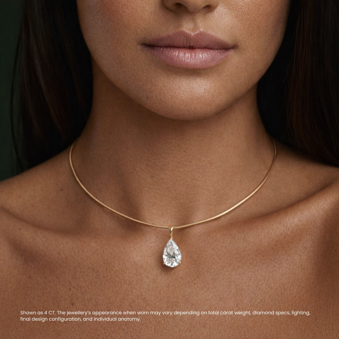 Pear Diamond Omega Choker Necklace⁠