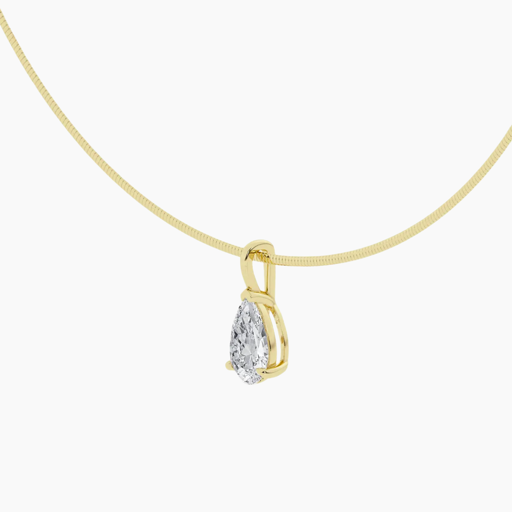 Pear Omega Pendant Lab Diamond Chocker Necklace (15 in.) 18K Gold