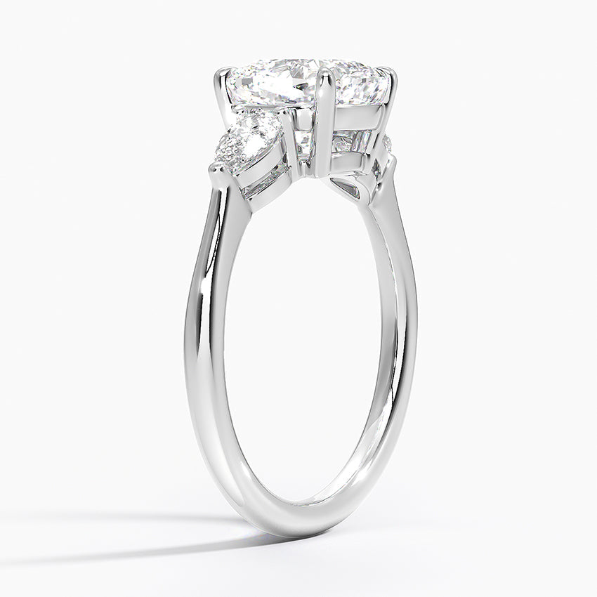 18K Solid Gold Trilogy Setting Diamond Ring