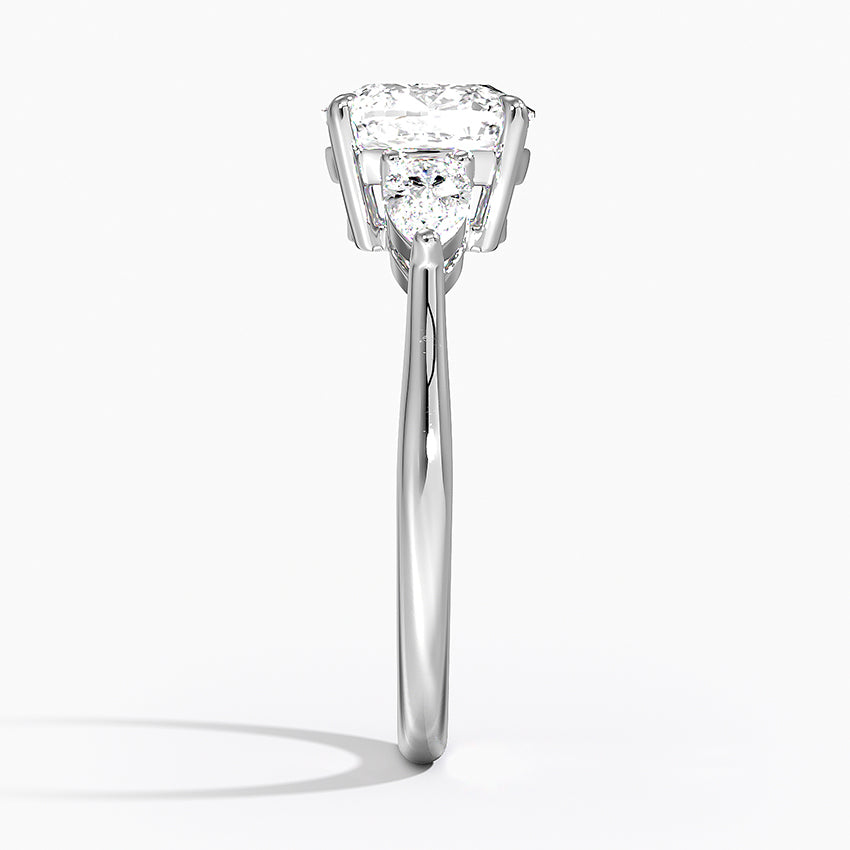 18K Solid Gold Trilogy Setting Diamond Ring