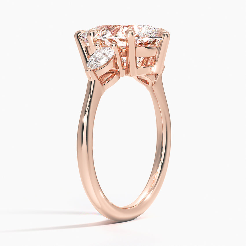 18K Solid Gold Classic Trilogy Lab Grown Diamond Ring