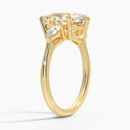 18K Solid Gold Classic Trilogy Lab Grown Diamond Ring