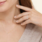 18K Solid Gold Oval Lab Diamond Wedding Band