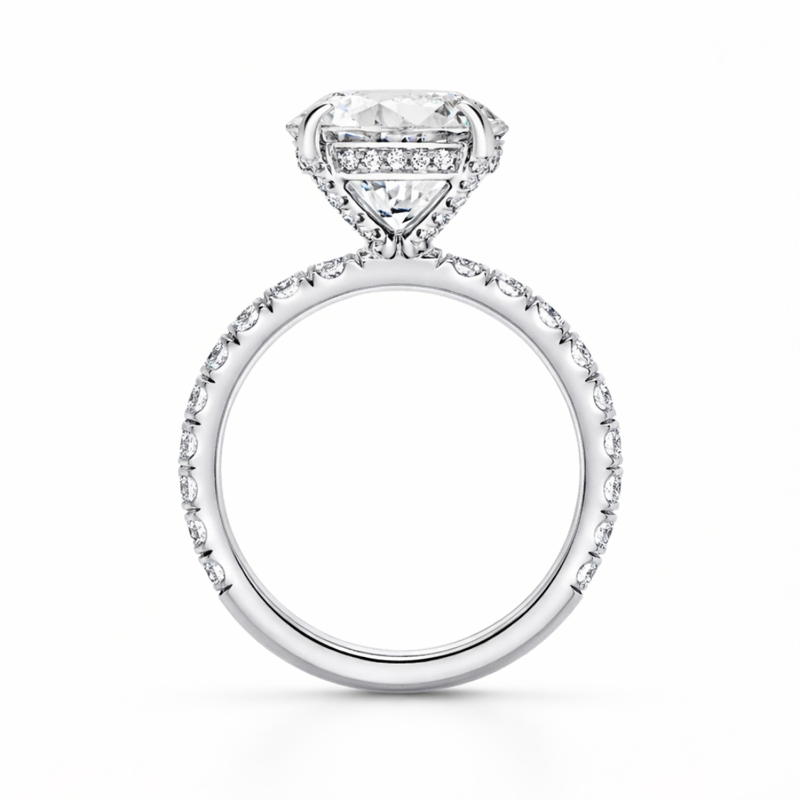 Oval Pave and Oval Eternity Lab Diamond Ring Set in 18K Gold