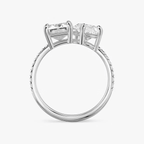 18K Solid Gold 3 Carat Pavé Toi et Moi Lab Diamond Ring