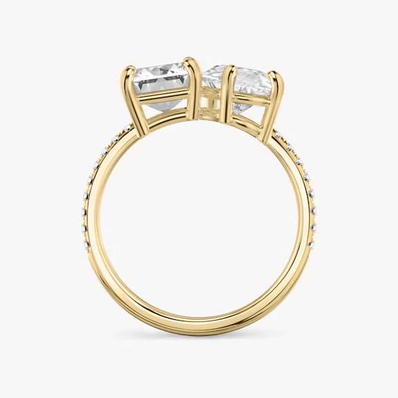 Toi et Moi - Pave - 1.5 ct - 1.5 ct