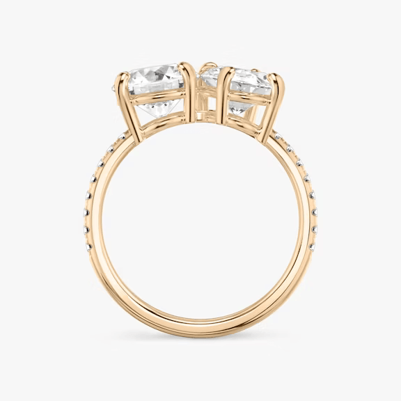 Toi et Moi - Pave - 1.5 ct - 1.5 ct
