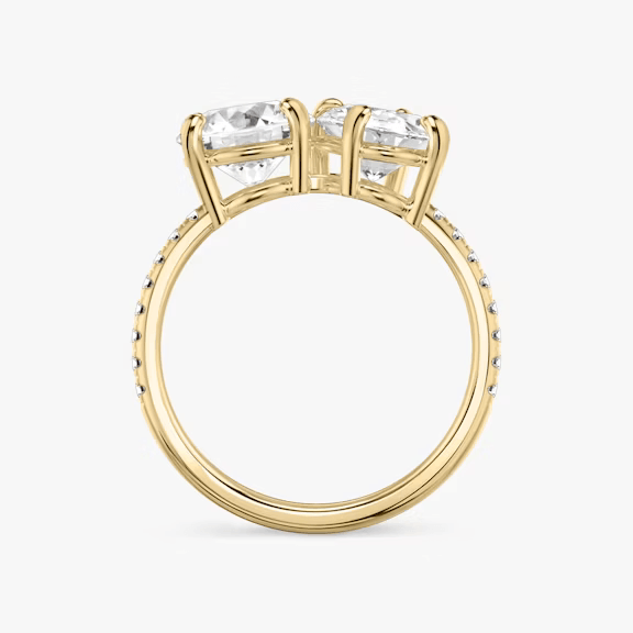 Toi et Moi - Pave - 1.5 ct - 1.5 ct