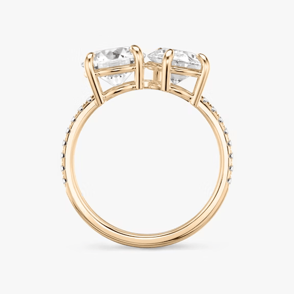 Toi et Moi - Pave - 1.5 ct - 1.5 ct