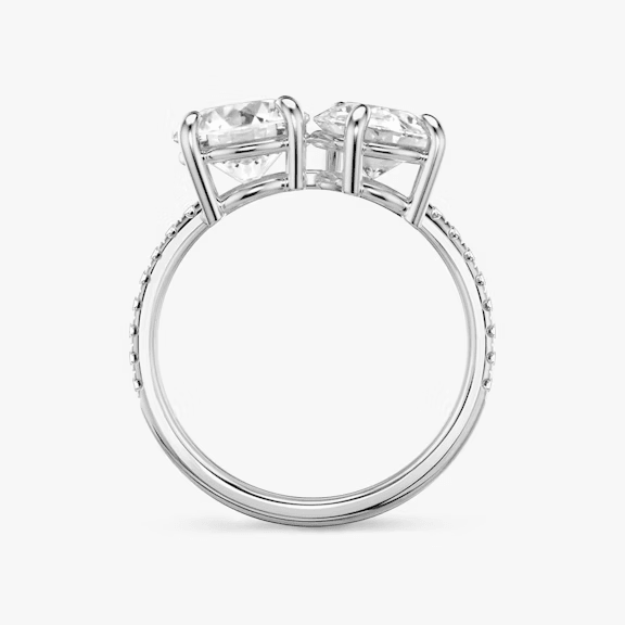 Toi et Moi - Pave - 1.5 ct - 1.5 ct